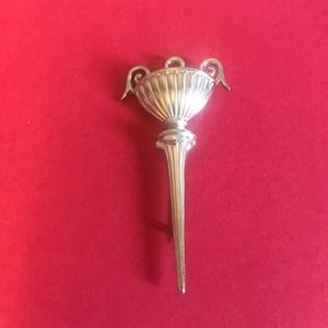 Trifara silver tone brooch